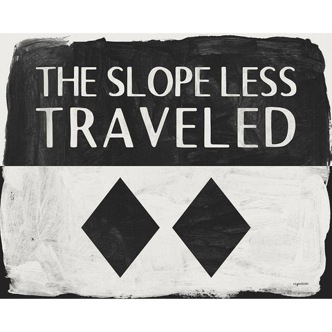 Slope Less Traveled Black Modern Wood Framed Art Print with Double Matting by Brown, Kyra