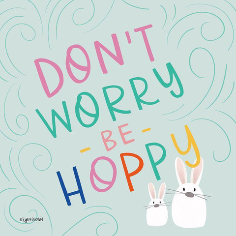 Be Hoppy Black Ornate Wood Framed Art Print with Double Matting by Brown, Kyra