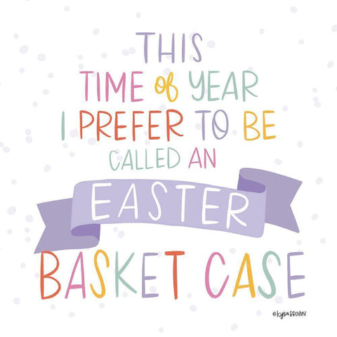 Easter Basket White Modern Wood Framed Art Print with Double Matting by Brown, Kyra