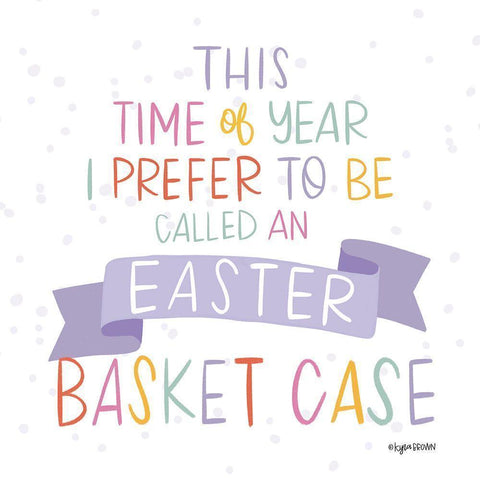 Easter Basket White Modern Wood Framed Art Print by Brown, Kyra