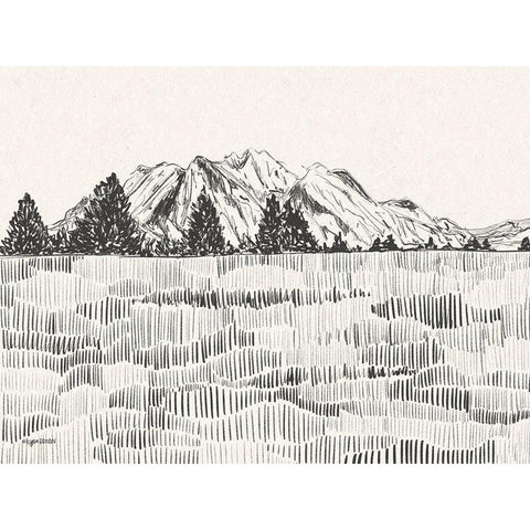 Mountainscape White Modern Wood Framed Art Print by Brown, Kyra