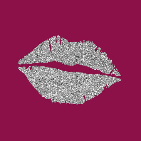 Silver Lips White Modern Wood Framed Art Print by Brown, Kyra