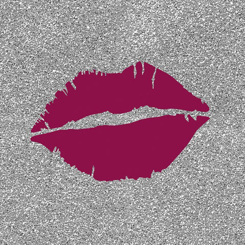 Pink Lips Gold Ornate Wood Framed Art Print with Double Matting by Brown, Kyra