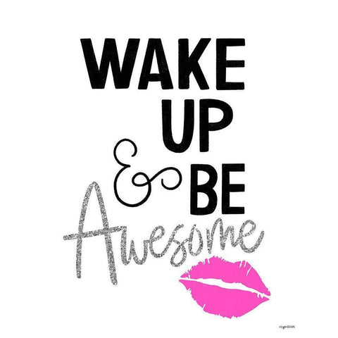 Be Awesome Black Modern Wood Framed Art Print with Double Matting by Brown, Kyra