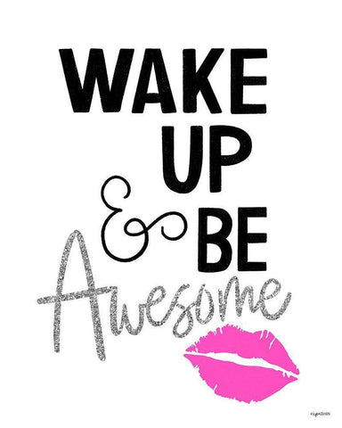 Be Awesome White Modern Wood Framed Art Print with Double Matting by Brown, Kyra