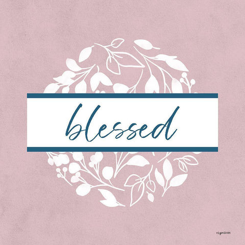 Blessed White Modern Wood Framed Art Print by Brown, Kyra