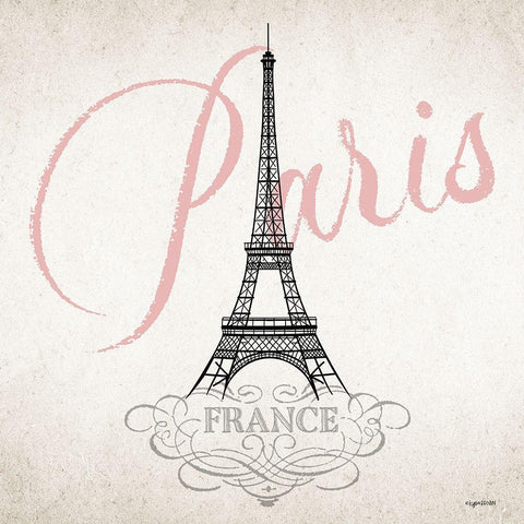 Paris-France Black Modern Wood Framed Art Print by Brown, Kyra