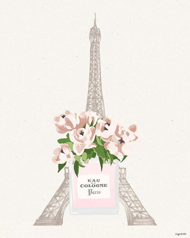 Parisian Perfume White Modern Wood Framed Art Print with Double Matting by Brown, Kyra