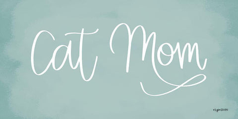 Cat Mom Black Ornate Wood Framed Art Print with Double Matting by Brown, Kyra