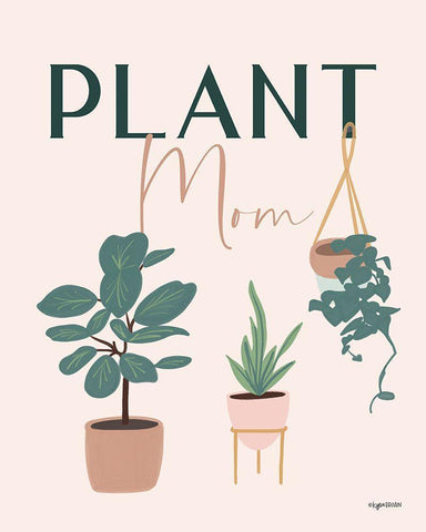 Plant Mom White Modern Wood Framed Art Print with Double Matting by Brown, Kyra