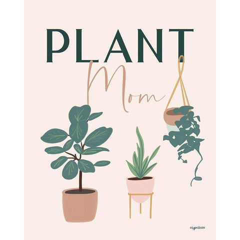 Plant Mom White Modern Wood Framed Art Print by Brown, Kyra