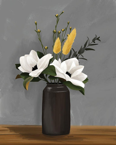 Flowers for Mom Black Ornate Wood Framed Art Print with Double Matting by Brown, Kyra