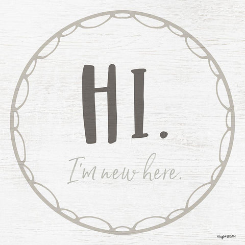 Hi. Gold Ornate Wood Framed Art Print with Double Matting by Brown, Kyra