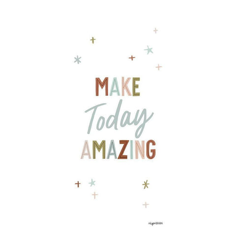 Make Today Amazing Black Modern Wood Framed Art Print with Double Matting by Brown, Kyra