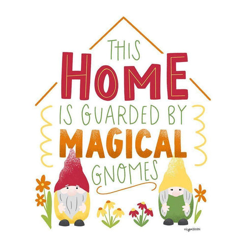 Magical Gnomes Black Modern Wood Framed Art Print with Double Matting by Brown, Kyra