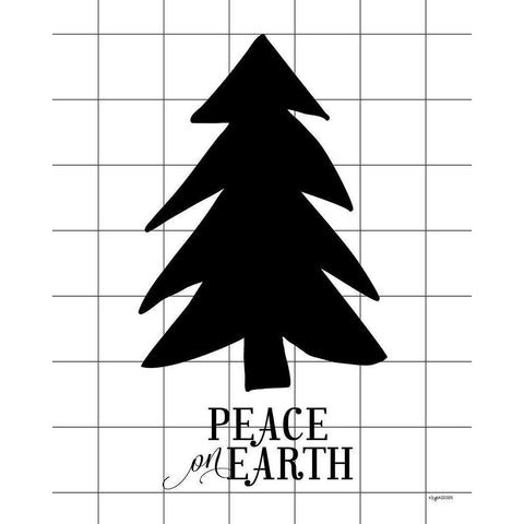 Peace on Earth White Modern Wood Framed Art Print by Brown, Kyra