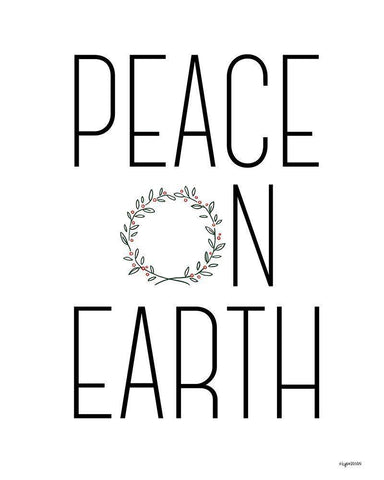 Peace on Earth White Modern Wood Framed Art Print with Double Matting by Brown, Kyra