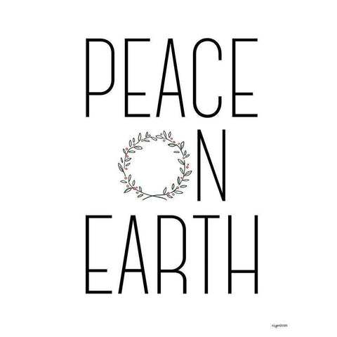 Peace on Earth White Modern Wood Framed Art Print by Brown, Kyra
