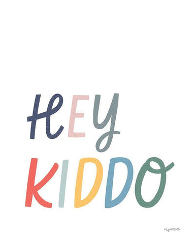 Key-Kiddo White Modern Wood Framed Art Print with Double Matting by Brown, Kyra