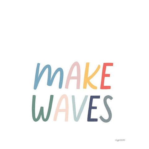Make Waves Gold Ornate Wood Framed Art Print with Double Matting by Brown, Kyra