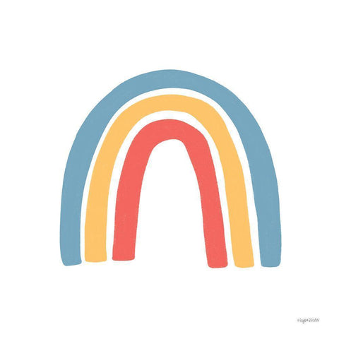 Primary Rainbow White Modern Wood Framed Art Print by Brown, Kyra