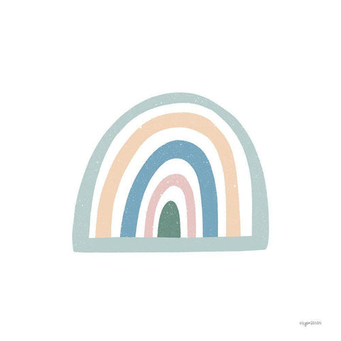 Muted Rainbow Black Modern Wood Framed Art Print by Brown, Kyra