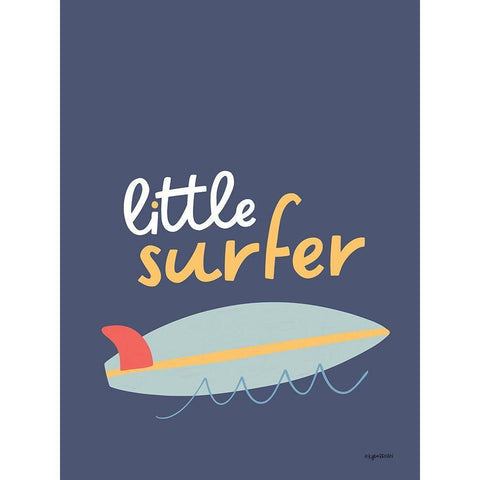 Little Surfer White Modern Wood Framed Art Print by Brown, Kyra