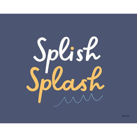 Splish Splash White Modern Wood Framed Art Print by Brown, Kyra