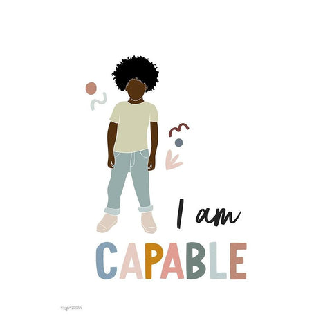I am Capable White Modern Wood Framed Art Print by Brown, Kyra