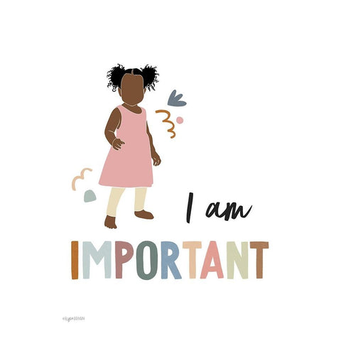 I am Important Black Modern Wood Framed Art Print with Double Matting by Brown, Kyra