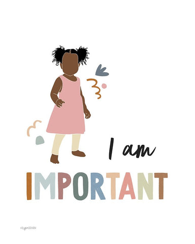 I am Important Black Ornate Wood Framed Art Print with Double Matting by Brown, Kyra