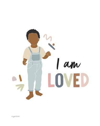 I am Loved White Modern Wood Framed Art Print with Double Matting by Brown, Kyra
