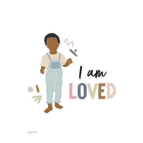 I am Loved Black Modern Wood Framed Art Print by Brown, Kyra