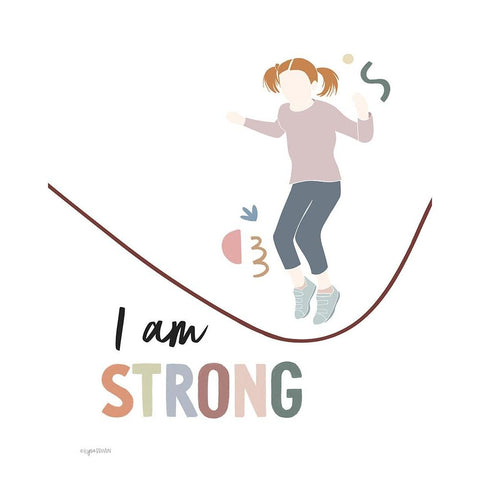 I am Strong Black Modern Wood Framed Art Print with Double Matting by Brown, Kyra