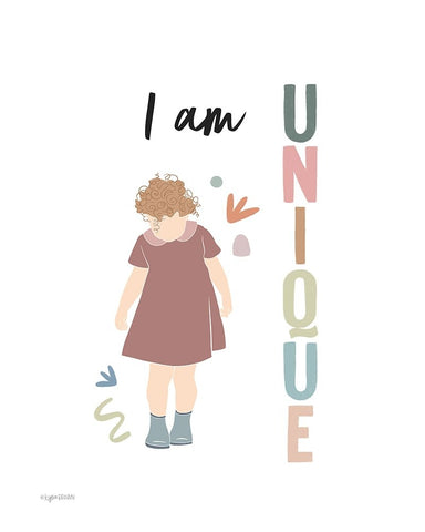 I am Unique Black Ornate Wood Framed Art Print with Double Matting by Brown, Kyra