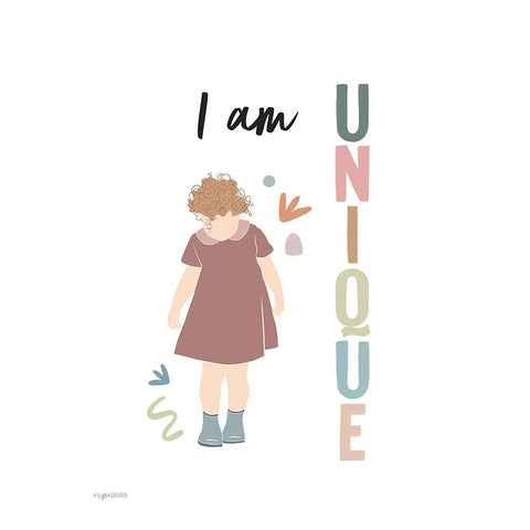 I am Unique Gold Ornate Wood Framed Art Print with Double Matting by Brown, Kyra