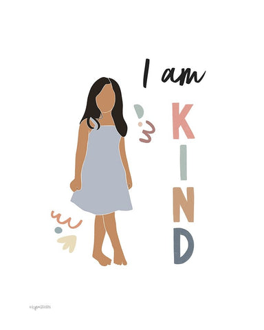 I am Kind White Modern Wood Framed Art Print with Double Matting by Brown, Kyra