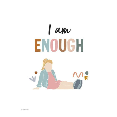 I am Enough Gold Ornate Wood Framed Art Print with Double Matting by Brown, Kyra