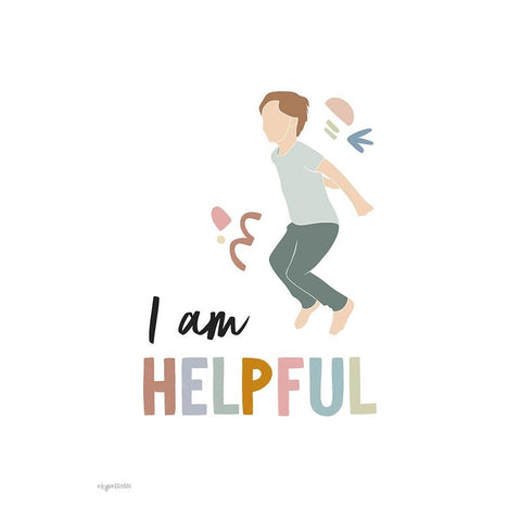I am Helpful Gold Ornate Wood Framed Art Print with Double Matting by Brown, Kyra