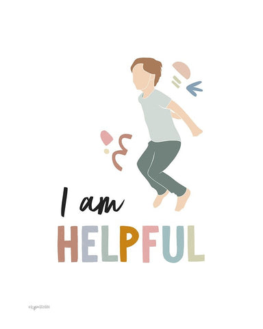 I am Helpful White Modern Wood Framed Art Print with Double Matting by Brown, Kyra