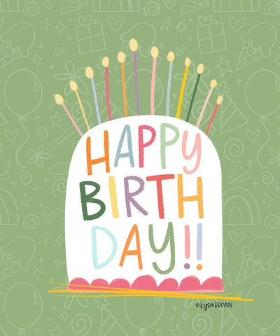 Birthday Cake Black Ornate Wood Framed Art Print with Double Matting by Brown, Kyra