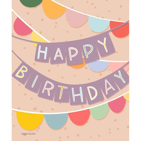 Birthday Banner Black Modern Wood Framed Art Print with Double Matting by Brown, Kyra