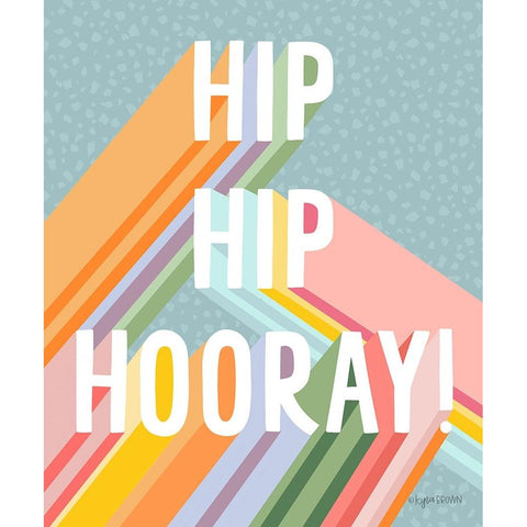 Hip Hip Hooray White Modern Wood Framed Art Print by Brown, Kyra