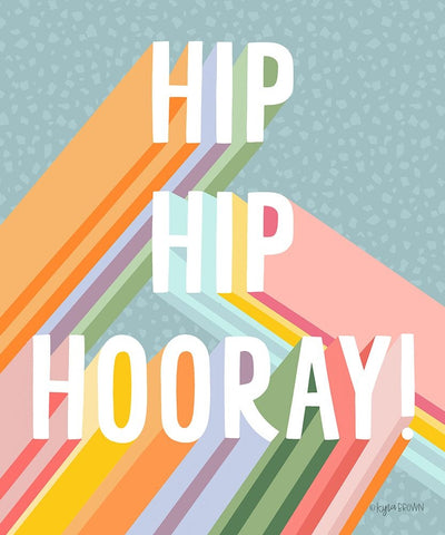 Hip Hip Hooray Black Ornate Wood Framed Art Print with Double Matting by Brown, Kyra