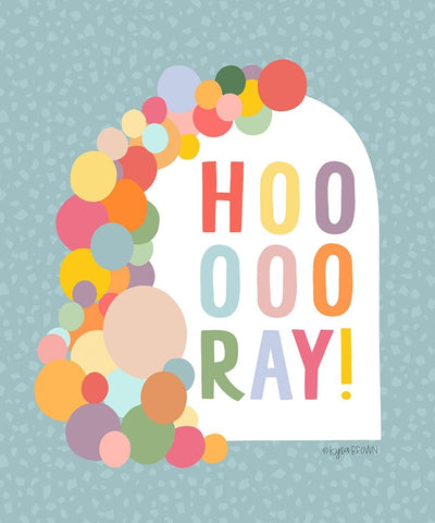 Hooray! White Modern Wood Framed Art Print with Double Matting by Brown, Kyra