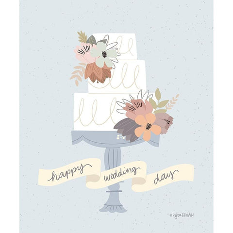 Happy Wedding Day Black Modern Wood Framed Art Print by Brown, Kyra