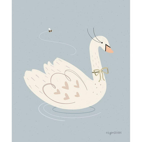 Swan Gold Ornate Wood Framed Art Print with Double Matting by Brown, Kyra