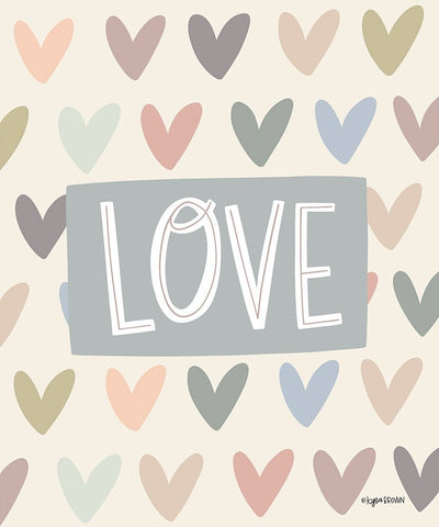 Love and Hearts Black Ornate Wood Framed Art Print with Double Matting by Brown, Kyra