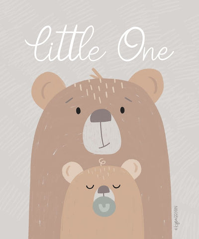 Little One Black Ornate Wood Framed Art Print with Double Matting by Brown, Kyra