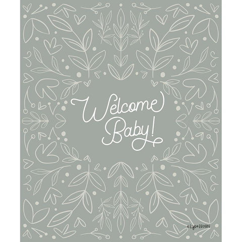 Welcome Baby! Black Modern Wood Framed Art Print by Brown, Kyra